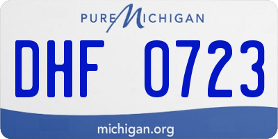 MI license plate DHF0723