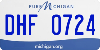 MI license plate DHF0724