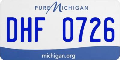 MI license plate DHF0726