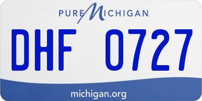 MI license plate DHF0727