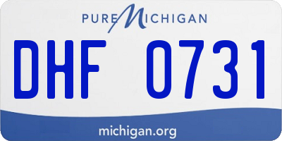 MI license plate DHF0731