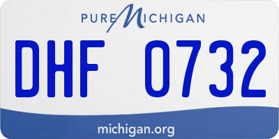 MI license plate DHF0732
