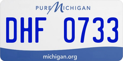 MI license plate DHF0733