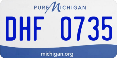 MI license plate DHF0735
