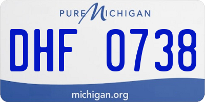 MI license plate DHF0738