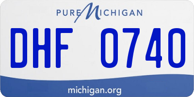 MI license plate DHF0740