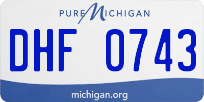 MI license plate DHF0743