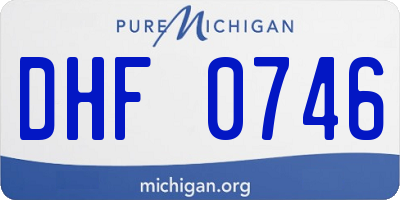 MI license plate DHF0746