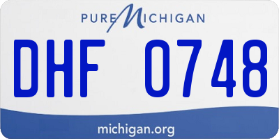 MI license plate DHF0748