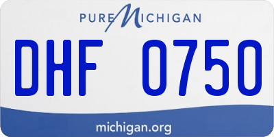 MI license plate DHF0750