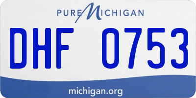 MI license plate DHF0753