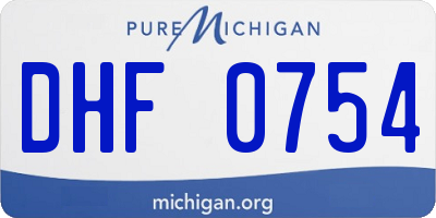 MI license plate DHF0754