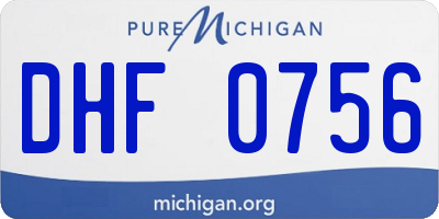 MI license plate DHF0756