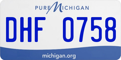MI license plate DHF0758
