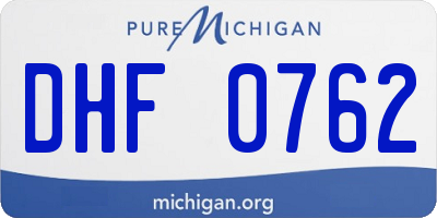 MI license plate DHF0762