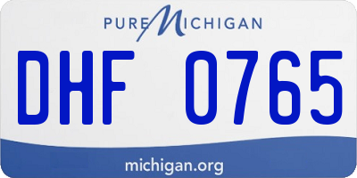 MI license plate DHF0765