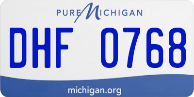MI license plate DHF0768