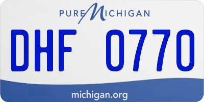 MI license plate DHF0770