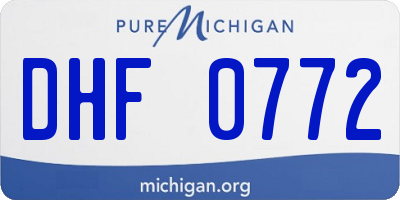 MI license plate DHF0772