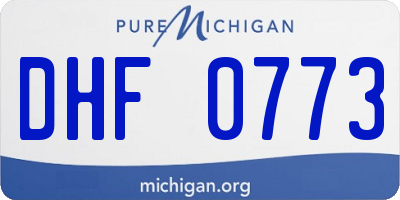 MI license plate DHF0773