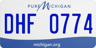 MI license plate DHF0774