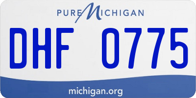 MI license plate DHF0775