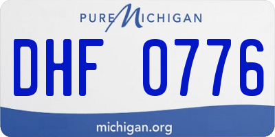 MI license plate DHF0776