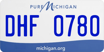 MI license plate DHF0780