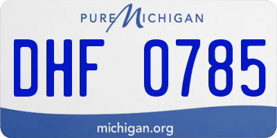 MI license plate DHF0785