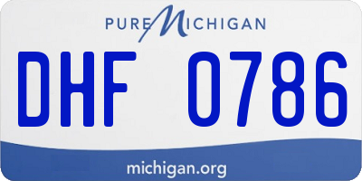 MI license plate DHF0786