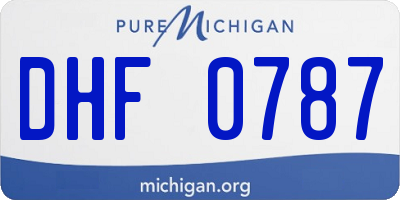 MI license plate DHF0787
