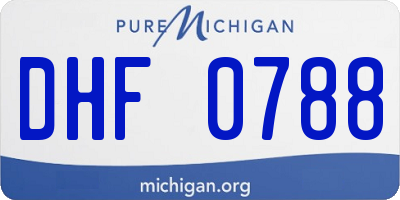 MI license plate DHF0788