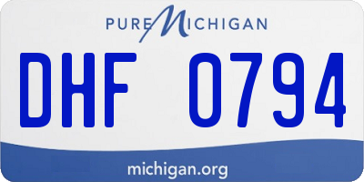 MI license plate DHF0794