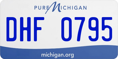 MI license plate DHF0795
