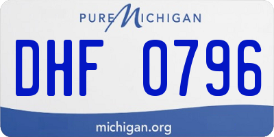 MI license plate DHF0796