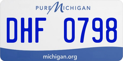 MI license plate DHF0798