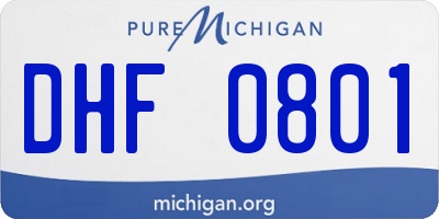 MI license plate DHF0801
