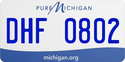 MI license plate DHF0802