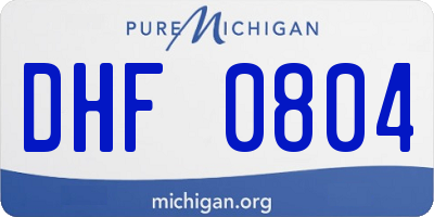 MI license plate DHF0804