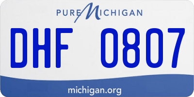 MI license plate DHF0807