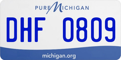 MI license plate DHF0809