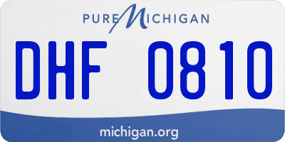 MI license plate DHF0810
