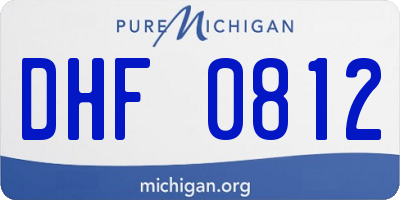 MI license plate DHF0812