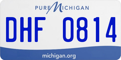 MI license plate DHF0814