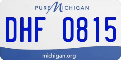 MI license plate DHF0815