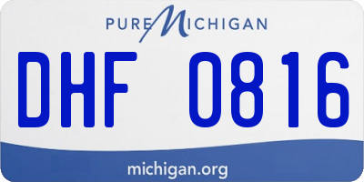 MI license plate DHF0816