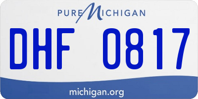 MI license plate DHF0817