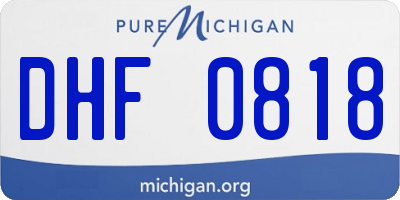 MI license plate DHF0818