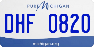 MI license plate DHF0820