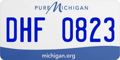 MI license plate DHF0823